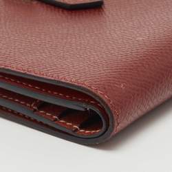 Hermes Rouge Sellier/Cuivre Epsom Leather Bearn Compact Wallet