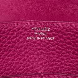 Pre Owned Hermes Rose Pourpre Leather Dogon Compact Wallet