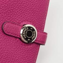 Pre Owned Hermes Rose Pourpre Leather Dogon Compact Wallet