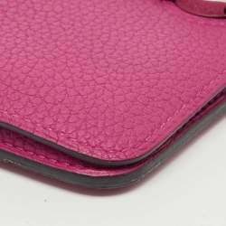 Pre Owned Hermes Rose Pourpre Leather Dogon Compact Wallet