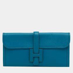 Blue Hermes Swift Jige Elan 29 Clutch Bag