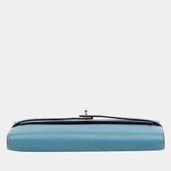 Pre Owned Hermes Blue Epsom Kelly Classic Wallet