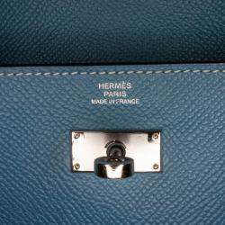 Pre Owned Hermes Blue Epsom Kelly Classic Wallet