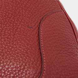 Hermes Rouge H Taurillion Clemence Trim Bag