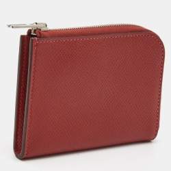 Pre Owned Hermes Rouge Casaque Epsom Leather Remix Duo Wallet