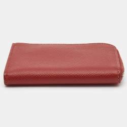 Pre Owned Hermes Rouge Casaque Epsom Leather Remix Duo Wallet