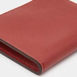 Pre Owned Hermes Rouge Casaque Epsom Leather Remix Duo Wallet