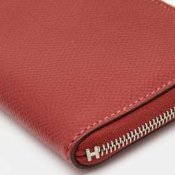 Pre Owned Hermes Rouge Casaque Epsom Leather Remix Duo Wallet