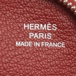 Pre Owned Hermes Rouge Casaque Epsom Leather Remix Duo Wallet