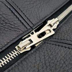 Pre Owned Hermes Black Clemence Leather Victoria II Satchel Bag 