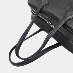 Pre Owned Hermes Black Clemence Leather Victoria II Satchel Bag 