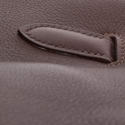 Hermes Havane Evercolor Leather Palladium Finish Birkin 35 Bag