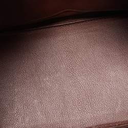 Hermes Havane Evercolor Leather Palladium Finish Birkin 35 Bag