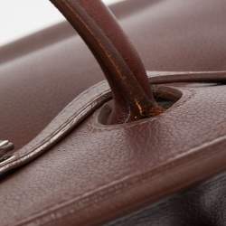 Hermes Havane Evercolor Leather Palladium Finish Birkin 35 Bag