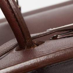 Hermes Havane Evercolor Leather Palladium Finish Birkin 35 Bag