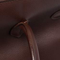 Hermes Havane Evercolor Leather Palladium Finish Birkin 35 Bag