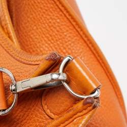 Pre Owned Hermes Orange Togo Leather Evelyne I GM Bag