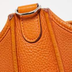 Pre Owned Hermes Orange Togo Leather Evelyne I GM Bag