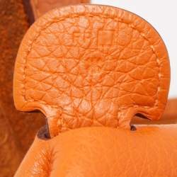 Pre Owned Hermes Orange Togo Leather Evelyne I GM Bag