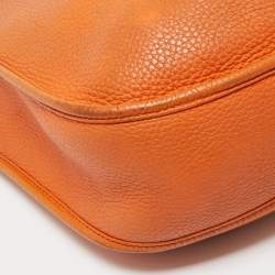 Pre Owned Hermes Orange Togo Leather Evelyne I GM Bag