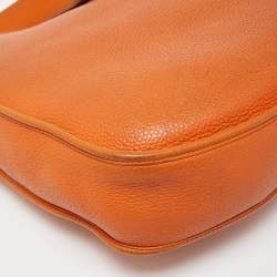 Pre Owned Hermes Orange Togo Leather Evelyne I GM Bag