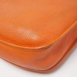Pre Owned Hermes Orange Togo Leather Evelyne I GM Bag