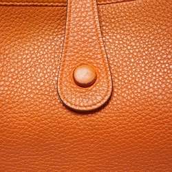 Pre Owned Hermes Orange Togo Leather Evelyne I GM Bag