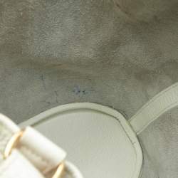 Pre Owned Hermes White Buffalo Leather Market Bag 