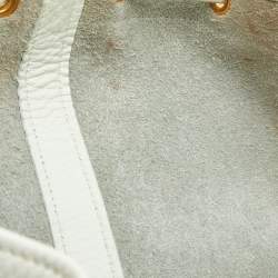Pre Owned Hermes White Buffalo Leather Market Bag 