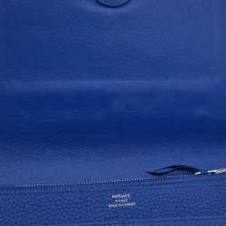 Pre Owned Hermes Blue Electrique Togo Leather Dogon Duo Wallet