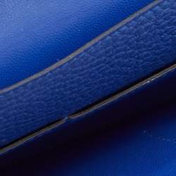 Pre Owned Hermes Blue Electrique Togo Leather Dogon Duo Wallet