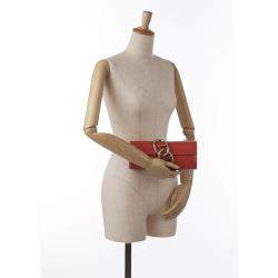 Hermes Red Tadelakt Egee Clutch