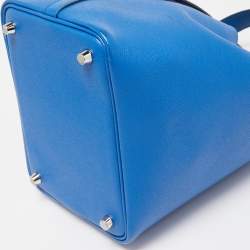 Hermes Bleu Zellige/Bleu Encre/Rouge Epsom Leather Picotin Lock 18 Bag