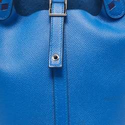 Hermes Bleu Zellige/Bleu Encre/Rouge Epsom Leather Picotin Lock 18 Bag