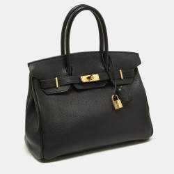 Hermès Black Togo Leather Gold Finish Birkin 30 Bag