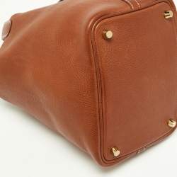 Pre Owned Hermes Fauve Barenia Faubourg Leather Picotin Lock 18 Bag