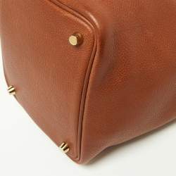 Pre Owned Hermes Fauve Barenia Faubourg Leather Picotin Lock 18 Bag