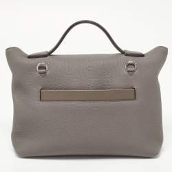 Pre Owned Hermes Etain Togo and Swift Leather Palladium Finish 24/24 29 Bag