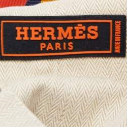 Hermes Natural Toile Chevron Cavalier Sling Bag