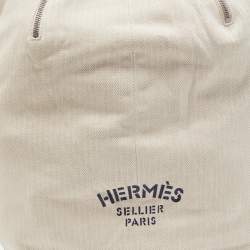 Hermes Natural Toile Chevron Cavalier Sling Bag