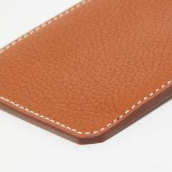 Hermes Fauve Barena Faubourg Leather City 3CC Card Holder