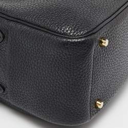 Hermès Black Taurillon Clemence Leather Gold Finish Mini Lindy Bag