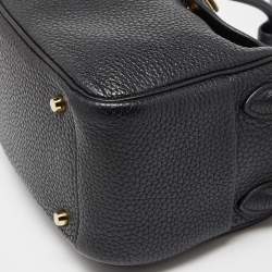 Hermès Black Taurillon Clemence Leather Gold Finish Mini Lindy Bag