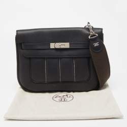 Hermes Black Swift Leather Palladium Finish Berline 28 Bag