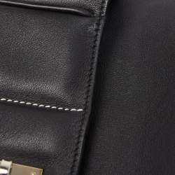 Hermes Black Swift Leather Palladium Finish Berline 28 Bag