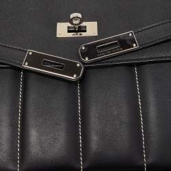 Hermes Black Swift Leather Palladium Finish Berline 28 Bag