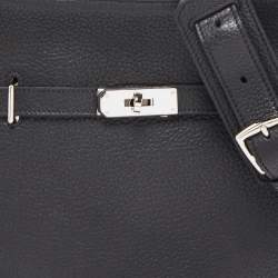 Hermes Black Taurillion Clemence Leather Palladium Finish Jypsiere 28 Bag