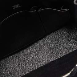 Hermes Black Taurillion Clemence Leather Palladium Finish Jypsiere 28 Bag