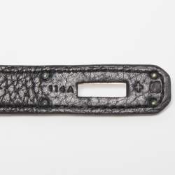 Hermes Black Taurillion Clemence Leather Palladium Finish Jypsiere 28 Bag
