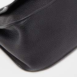 Hermes Black Taurillion Clemence Leather Palladium Finish Jypsiere 28 Bag